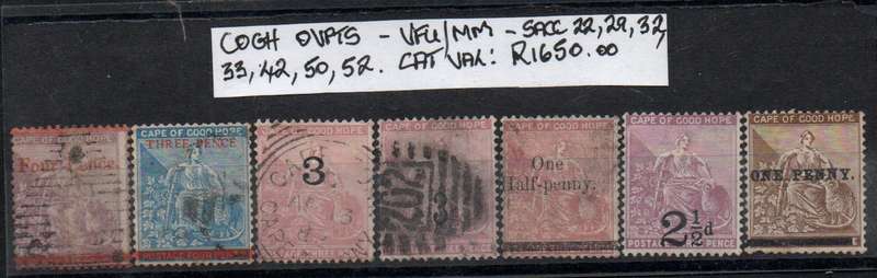 COGH selection of 7 x overprints in MM/VFU-condition