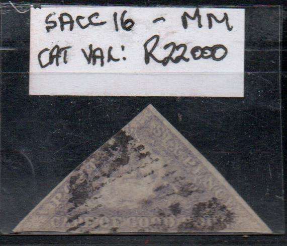 1863 COGH scarce 6d De la Rue triangle in used-condition