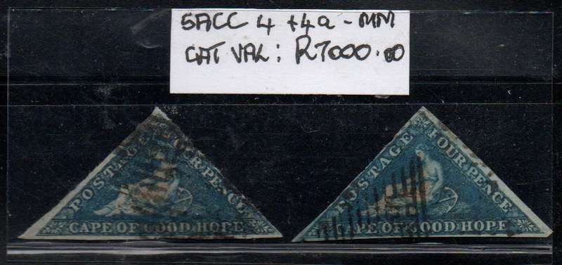 1853 COGH 2 x scarce 4d Perkins Bacon triangles in used-condition