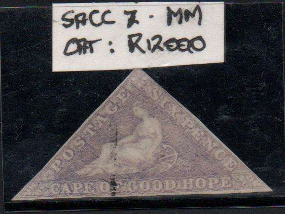 Scarce 1855 COGH Perkins Bacon 6d Triangle in used condition