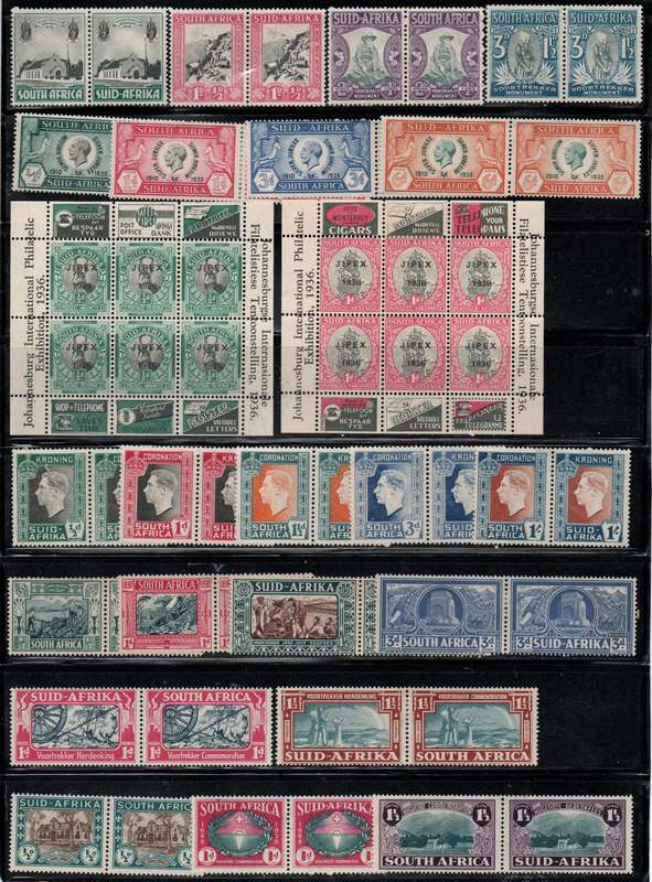 1933-39 Full sets of 7 x Union Commemorative Issues in mostly MNH & few LMM-condition - High Cat