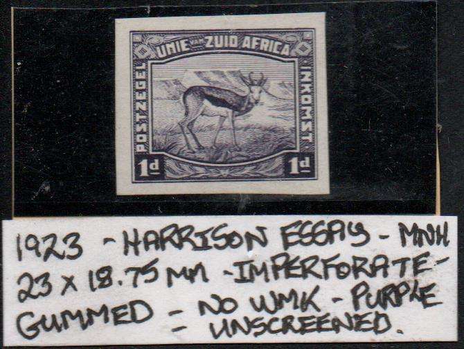 1923 Union scarce unscreened imperforate Harrison Essay single in MNH-condition