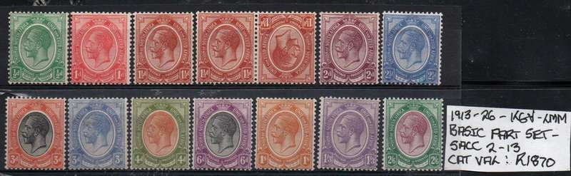1913-26 Union KGV Basic set to the 2s 6d in LMM-condition