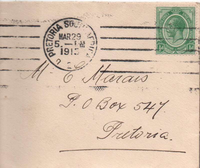 1913-24 - Union KGV Definitive Selection of 6 x covers in Used-condition