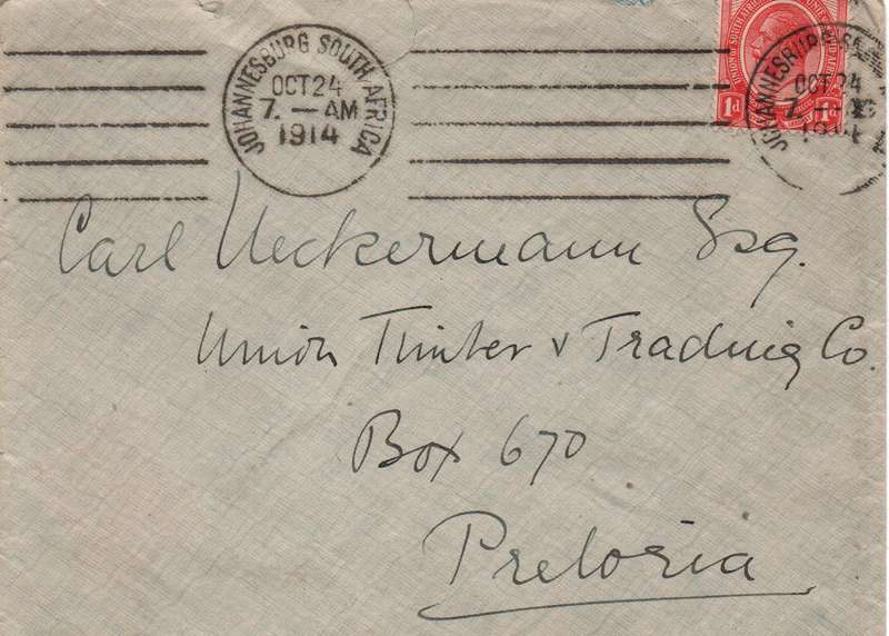 1913-24 - Union KGV Definitive Selection of 6 x covers in Used-condition