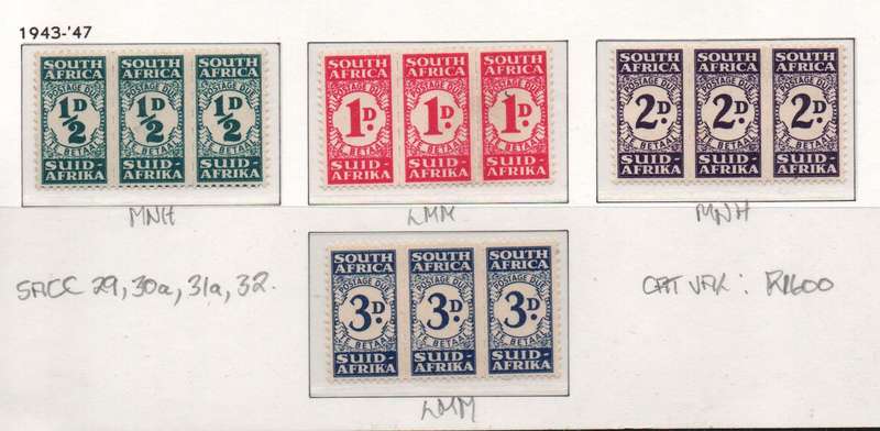 1943 Union full set of Bantam Postage Dues in MNH/LMM-condition