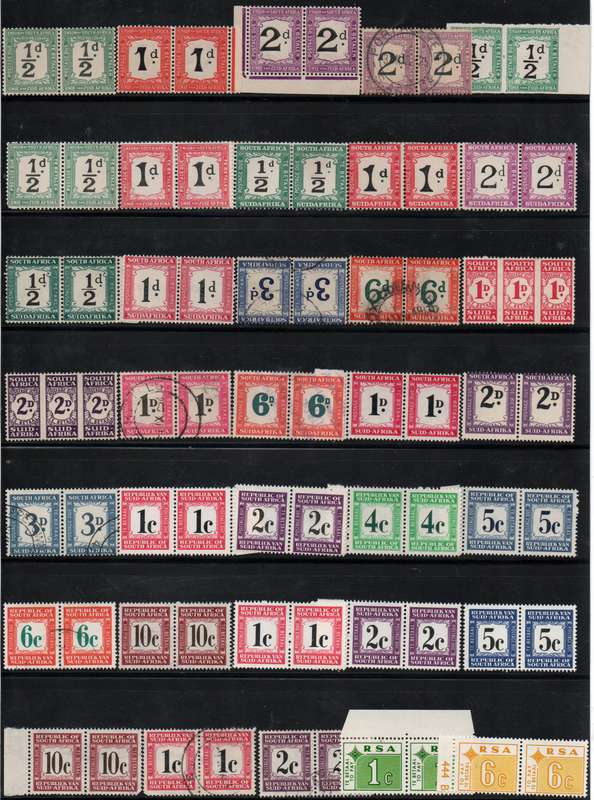 Selection of 35 Union Postage Due pairs in MNH/LMM/VFU-condition