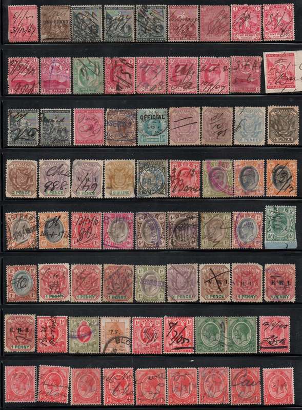 Small collection of SA revenue stamps (some jewels included) in VFU-condition