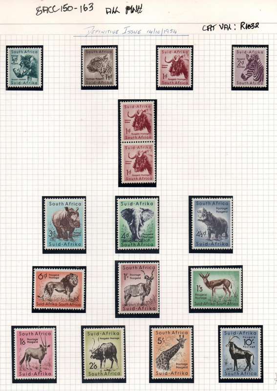 1954 Union First Animal Definitive full set in MNH-condition