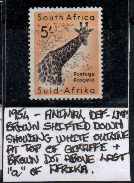 1954 Animal Definitive 5s single with varieties in LMM-condition