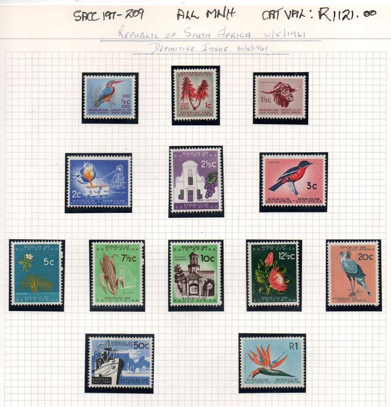 1961 RSA First Definitive full set in MNH-condition