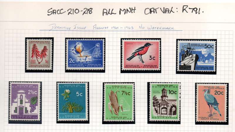 1961 RSA First Definitive - Second printing (No WMK) full set in MNH-condition
