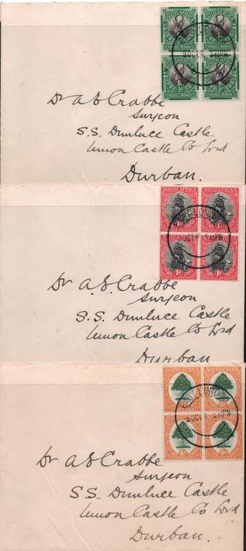 Rare 1926 set of covers with London Printing values in b/o 4 in VFU-condition