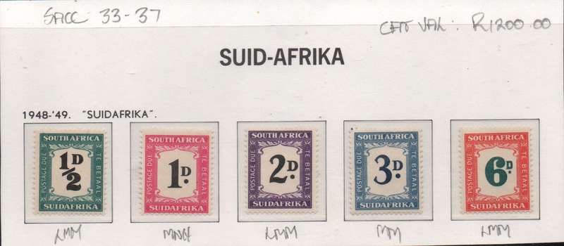 1948 Union Postage Due full set in MNH/MM-condition