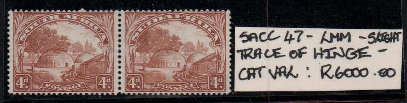 1932 Union Roto printing 4d pair in perfect mint condition with slightest trace of gum disturbance
