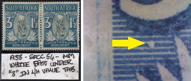 1933 Union Voortrekker Commemorative 3d-pair with variety in MM-condition