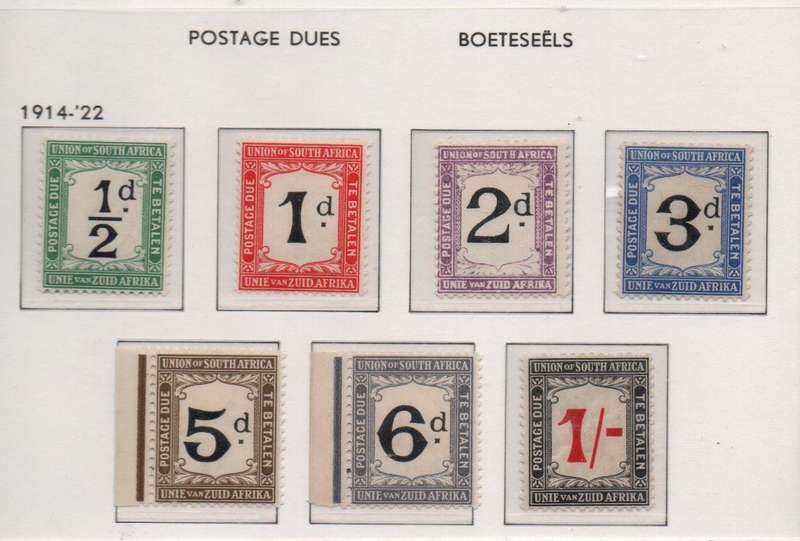 1914 Union Postage Due full set in MNH/MM-condition