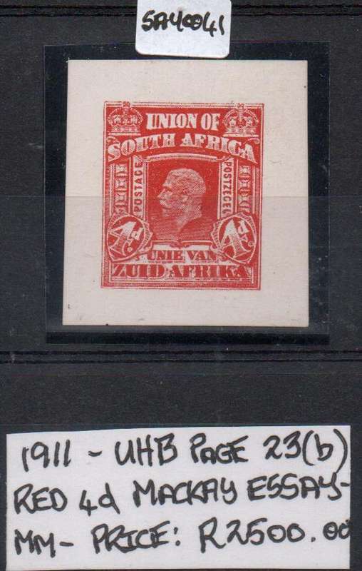 1911 Union Mackay Essay - 4d Red in MM-condition