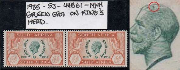 1935 KGV Silver Jubilee 6d pair with variety in MNH-condition