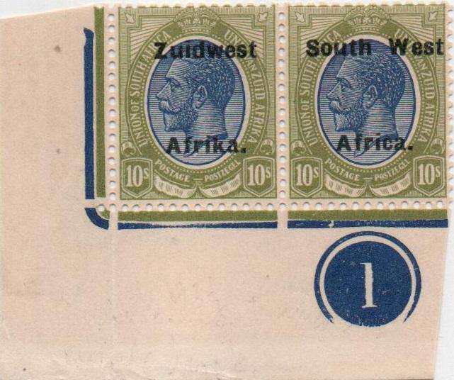 1924 SWA KGV 10s - Type VI OVPT - control pair in LMM-condition