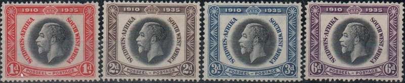 1937 SWA KGV Silver Jubilee full set in MNH-condition