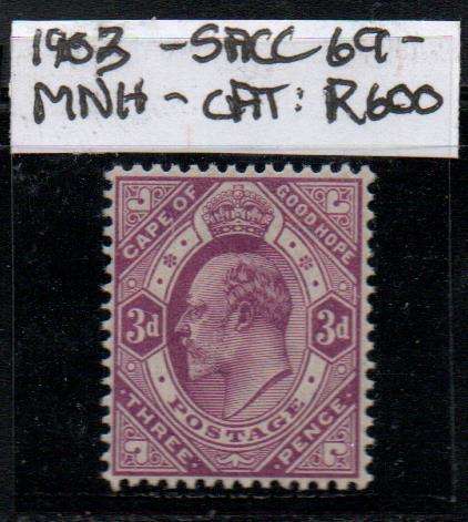 1902 COGH scarce KE VII definitive 3d in MNH-condition