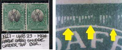 1927 Pretoria Printing 1/2d-pair with variety in MNH-condition