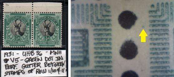 1931 Roto Definitive 1/2d-pair with listed variety in MNH-condition