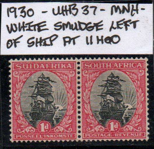 1930 Union Roto Definitive 1d pair with variety in MNH-condition