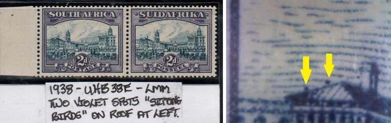 1938 Roto Definitive rare blue & violet 2d-pair with variety in LMM-condition