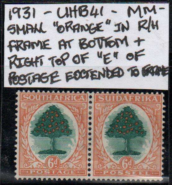 1931 Union Roto Definitive 6d-pair with varieties in MM-condition
