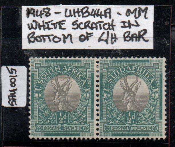 1948 Union Hyphenated Definitive 1/2d-pair with variety in MM-condition