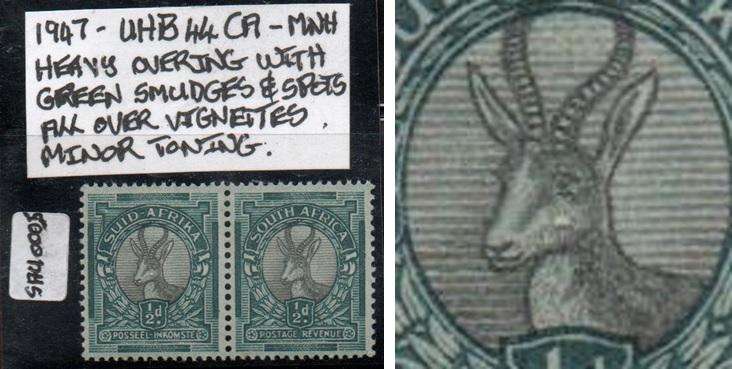 1947 Union Hyphenated Definitive 1/2d-pair with variety in MNH-condition