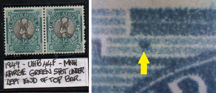 1949 Hyphenated & Screened Definitive 1/2d-pair with variety in MNH-condition
