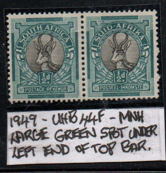 1949 Hyphenated & Screened Definitive 1/2d-pair with variety in MNH-condition