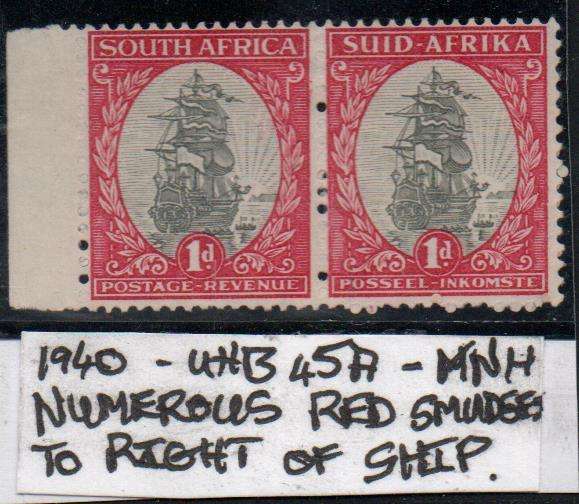 1940 Hyphenated Definitive 1d-pair with variety in MNH-condition