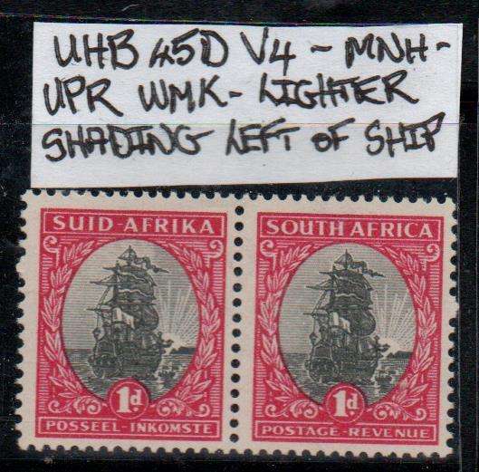 1951 Union Hyphenated & Screened Definitive 1d-pair with listed variety in MNH-condition