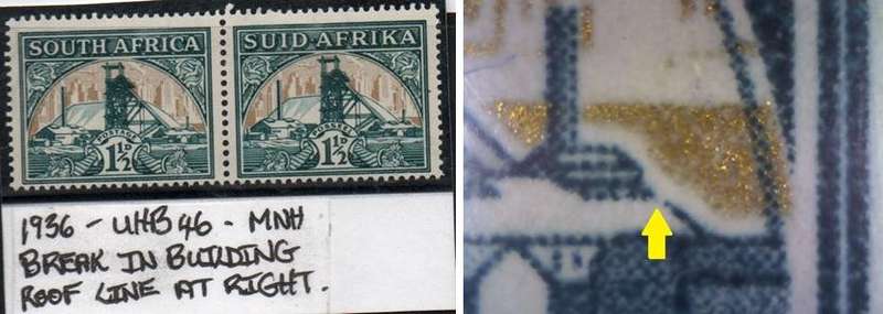1936 Hyphenated & Screened Definitive 1 1/2d-pair with variety in MNH-condition