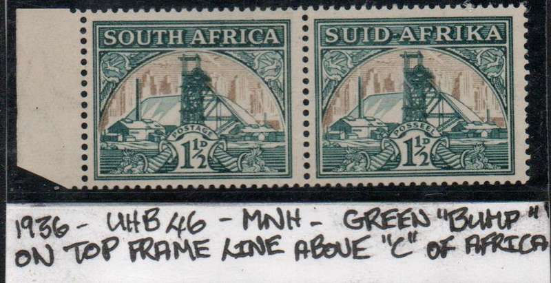 1936 Hyphenated & Screened Definitive 1 1/2d-pair with variety in MNH-condition