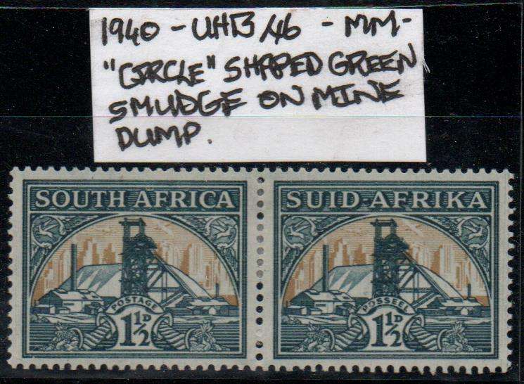 1940 Union Hyphenated Definitive 1 1/2d-pair with variety in MM-condition