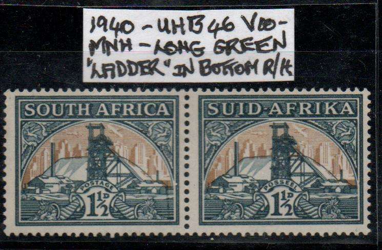1940 Union Hyphenated Definitive 1 1/2d-pair with listed variety in MNH-condition