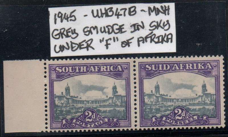 1945 Union Hyphenated Definitive 2d pair with variety in MNH-condition