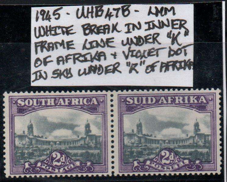 1945 Union Hyphenated Definitive 2d-pair with varieties in LMM-condition