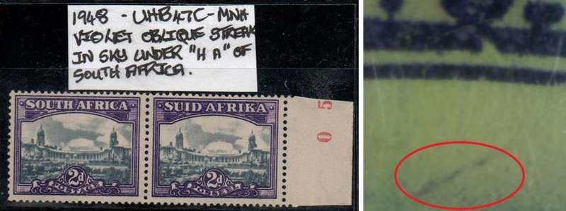 1948 Union Hyphenated Definitive 2d-pair with variety in MNH-condition