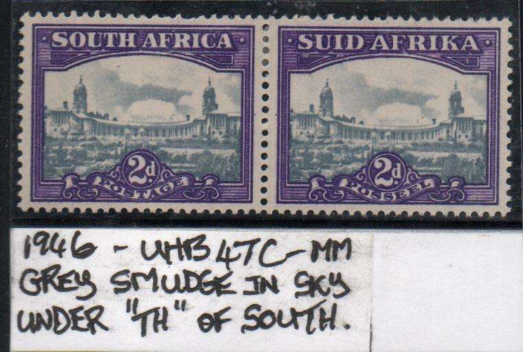 1946 Hyphenated Definitive 2d-pair with variety in MM-condition