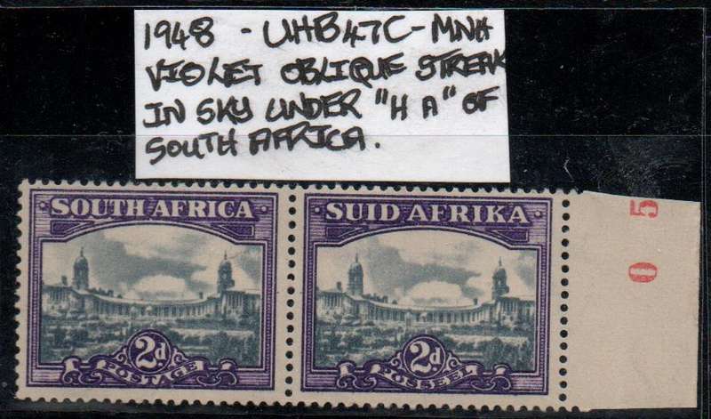 1948 Union Hyphenated Definitive 2d-pair with variety in MNH-condition