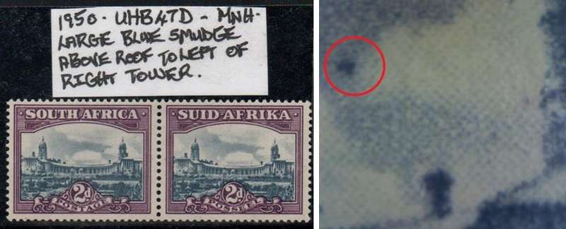 1950 Union Hyphenated & Screened Definitive 2d-pair with variety in MNH-condition