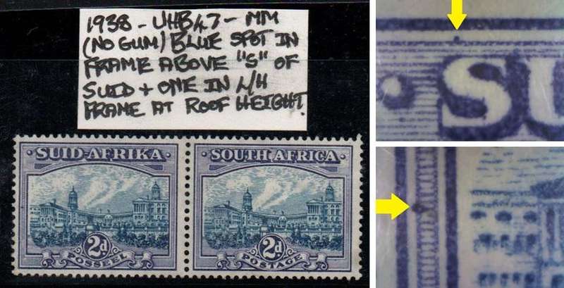 1938 Union Hyphenated Definitive 2d-pair with scarce varieties in MM-condition