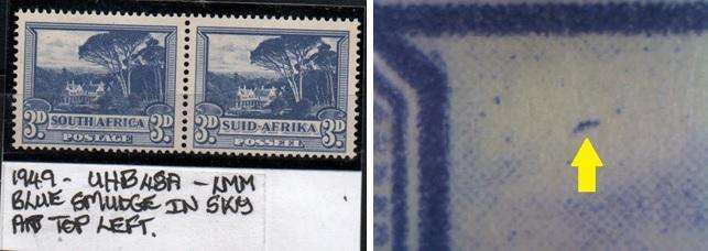 1949 Hyphenated & Screened Definitive 3d-pair with variety in LMM-condition