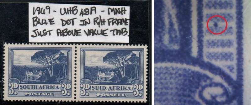 1949 Union Hyphenated & Screened Definitive 3d-pair with variety in MNH-condition